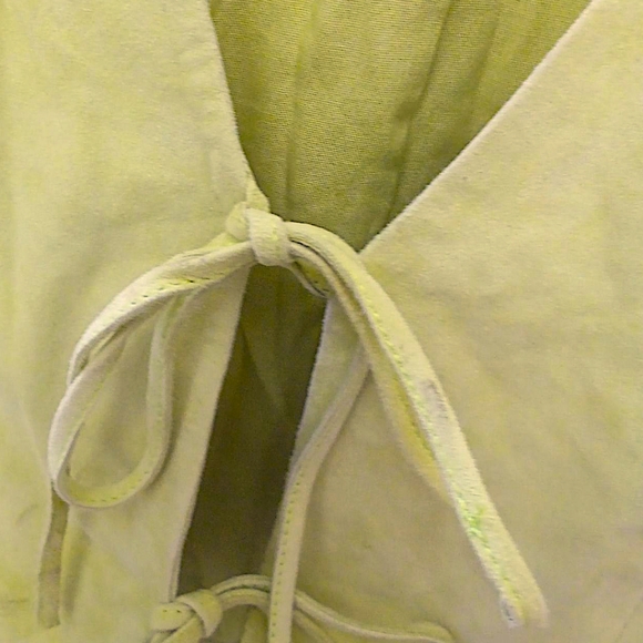 Understated Leather Kerri Suede Bow Vest in Sunny Lime XS - Picture 6 of 11